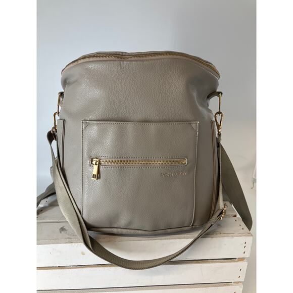 FAWN EXTRA GRAY PU LEATHER SHOULDER TOTE / BACKPACK ASIS - Picture 1 of 16